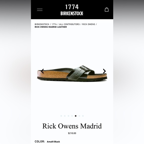 NIB Birkenstock x Rick Owens Madrid Amalfi Black Sandals 37 EU - Picture 8 of 9